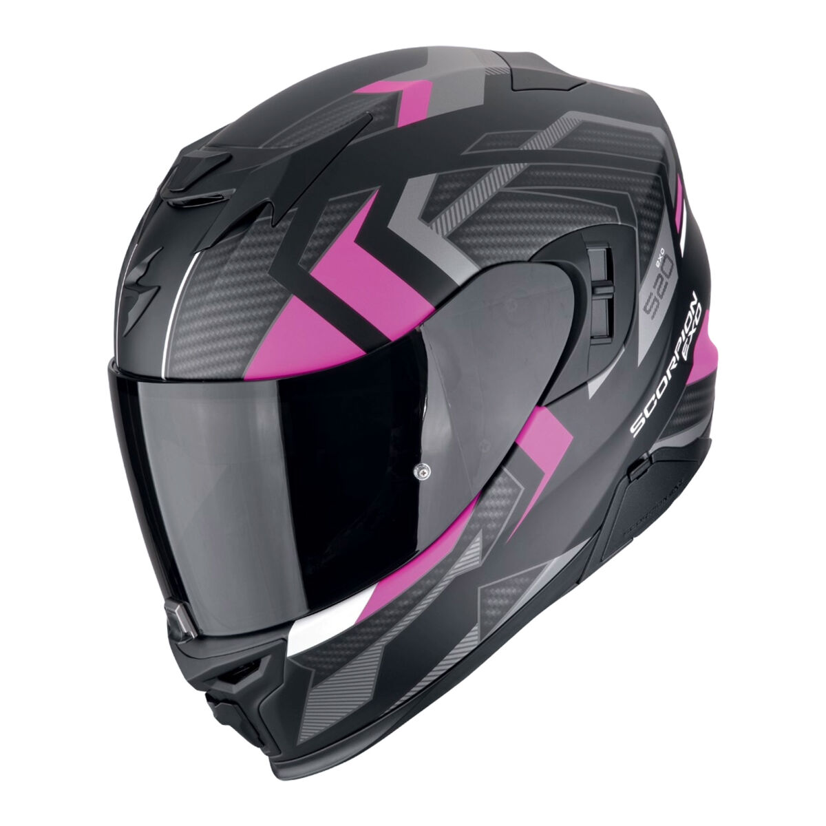 کلاه ایمنی موتورسیکلت Scorpion EXO 520 Evo Air Sensus تمام‌صورت مات مشکی / صورتی