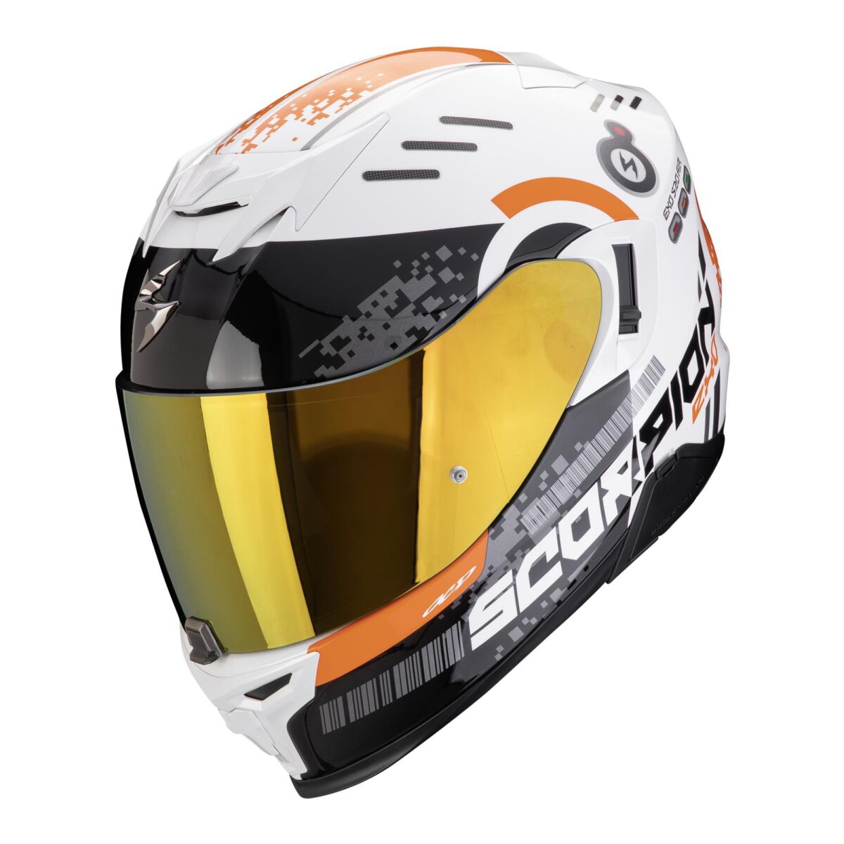 Scorpion EXO 520 Evo Air Titan Kapalı Motorcycle Helmet White / Orange
