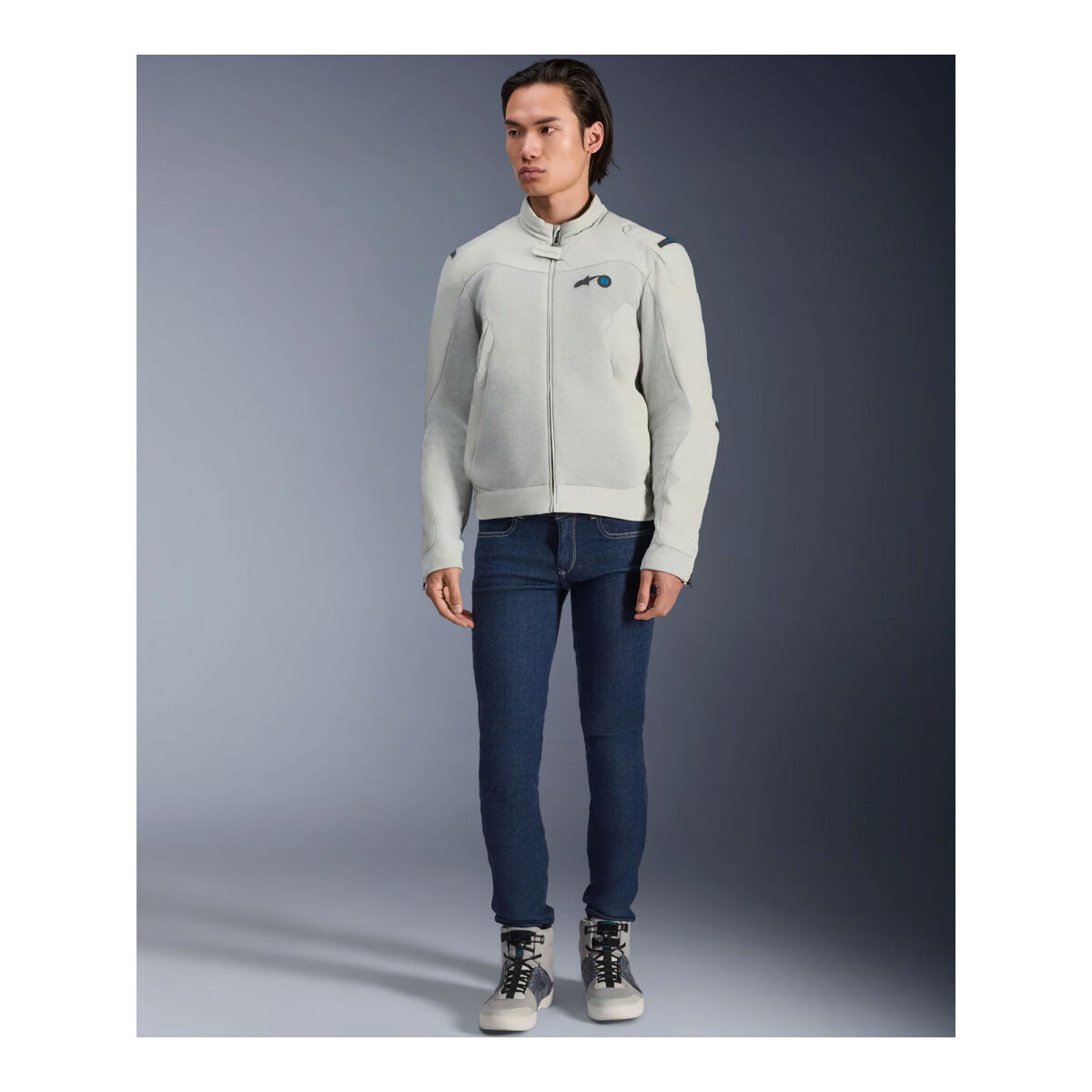 کاپشن موتورسیکلت Alpinestars Circal-1 Air محافظ‌دار خاکستری / آبی