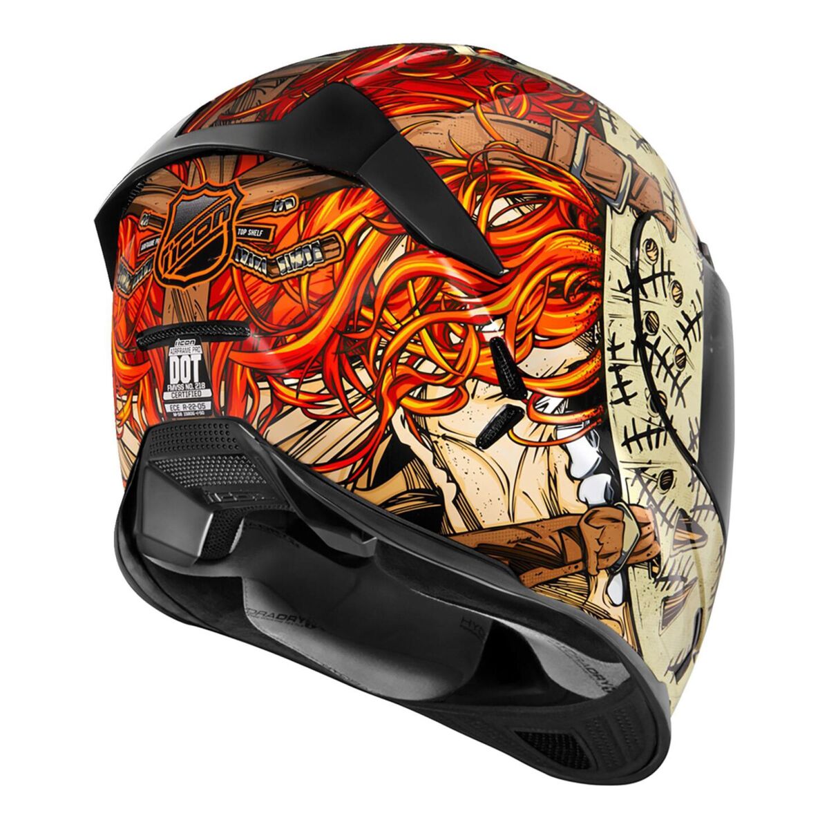 GARAJJ Icon Airframe Pro Topshelf Kapalı Motorcycle Helmet Black / White / Brown / Turuncu