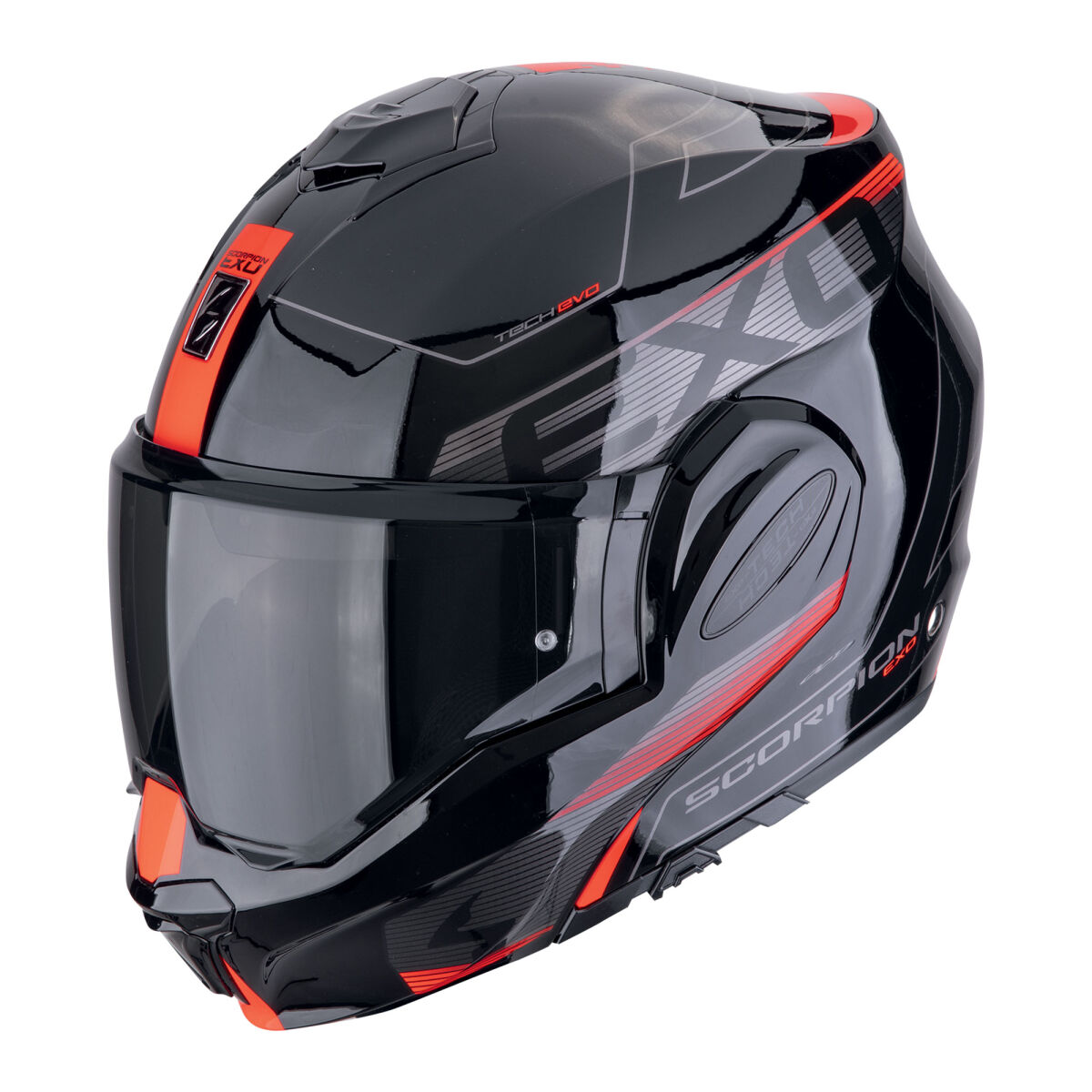 کلاه ایمنی موتورسیکلت Scorpion Exo-Tech Evo Traveller فک بازشو مشکی / قرمز
