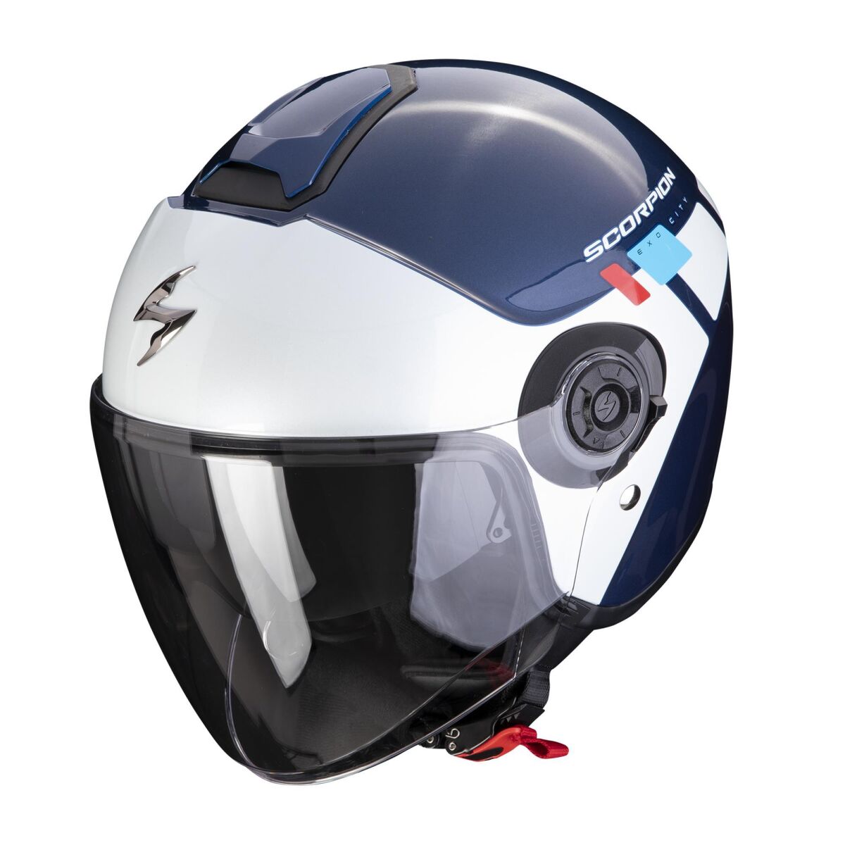 Scorpion EXO City 2 Vita Açık Motosiklet Kaskı Metalik Siyah / Beyaz