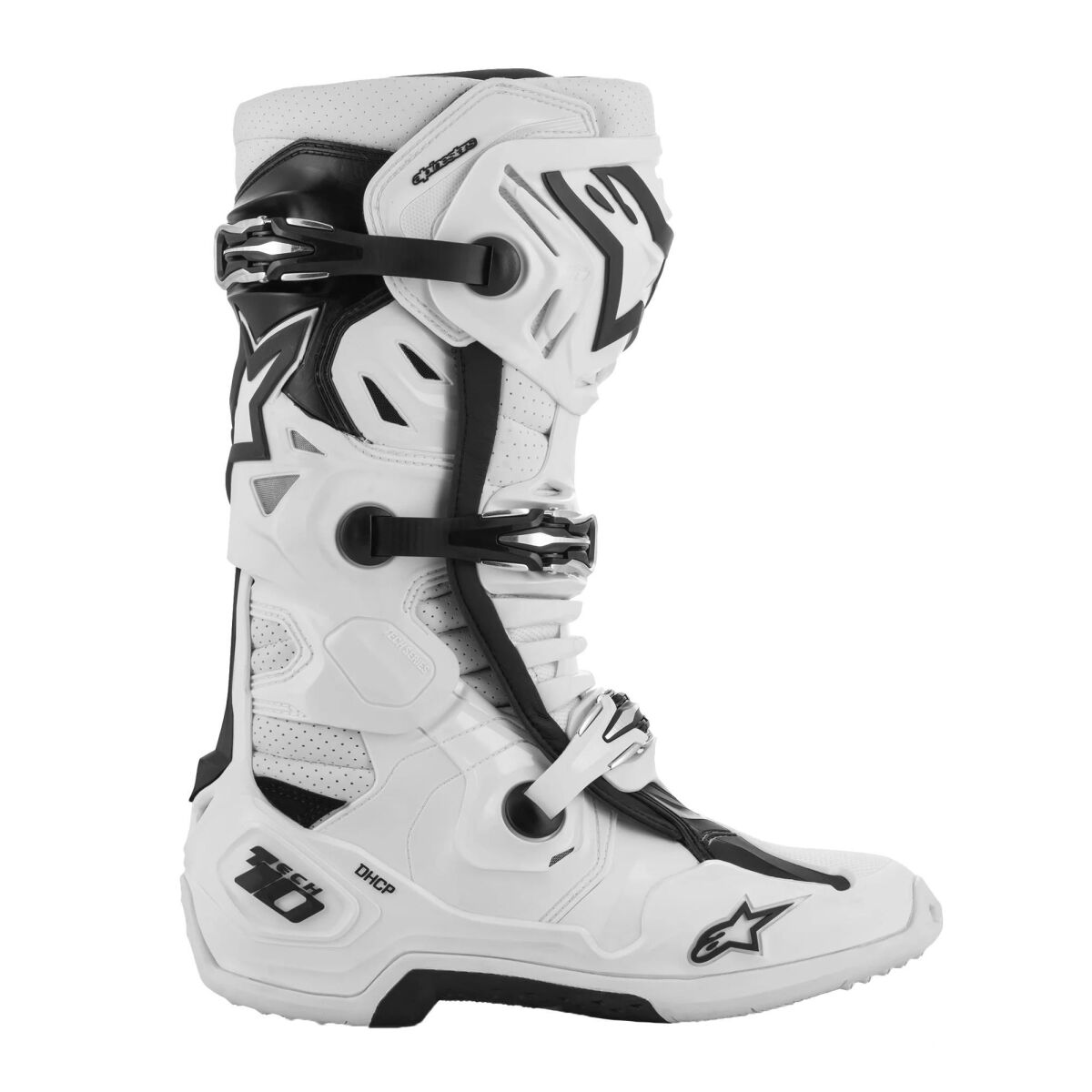 بوت موتورسیکلت Alpinestars TECH 10 هواکش‌دار کراس سفید / مشکی