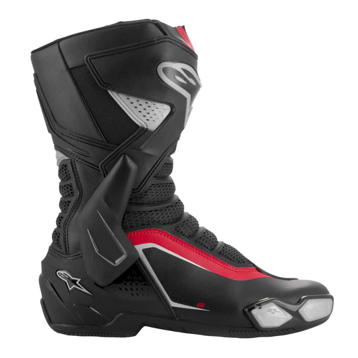 Alpinestars SMX-6 V3 Korumalı Motosiklet Botu Siyah / Gümüş / Kırmızı