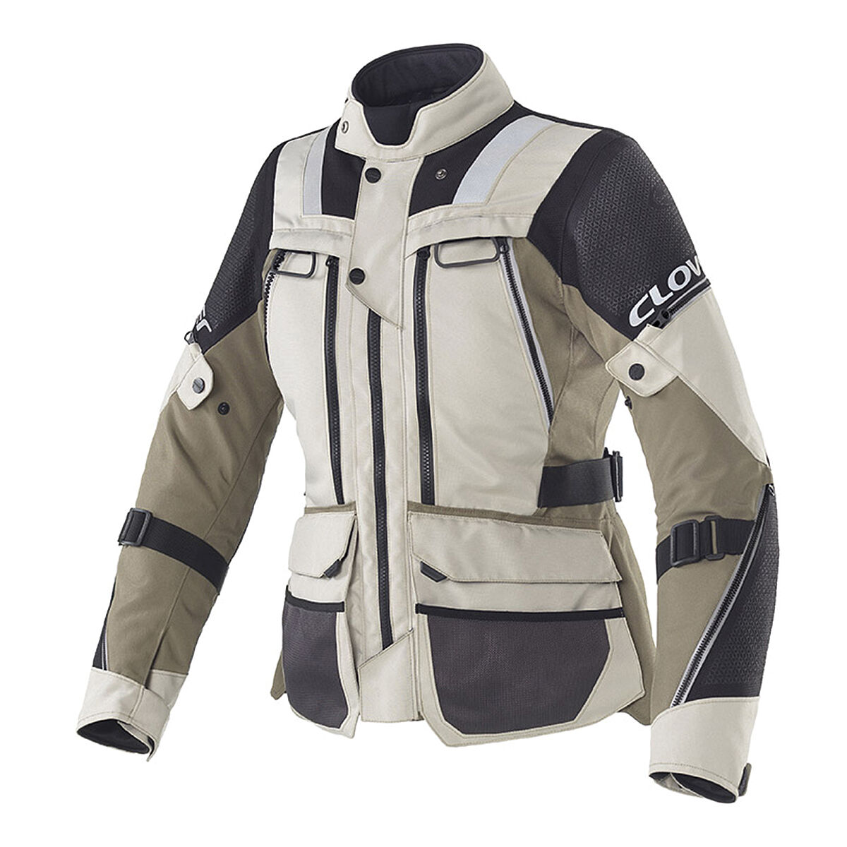 Clover Outland-3 Lady WP Protective Women Motorcycle Jacket Bej / Black