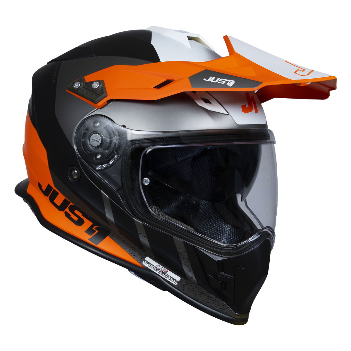 Just1 J34 Pro Outerspace Kapalı Motosiklet Kaskı Siyah / Antrasit / Oranj