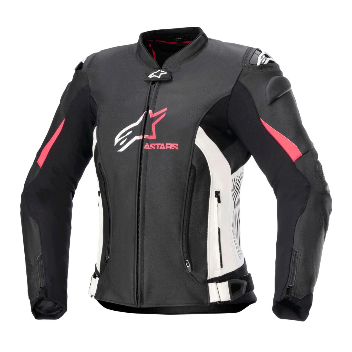 Alpinestars Stella GP Plus V4 Leather Protective Women Motosiklent Jacket Black / White / Pembe