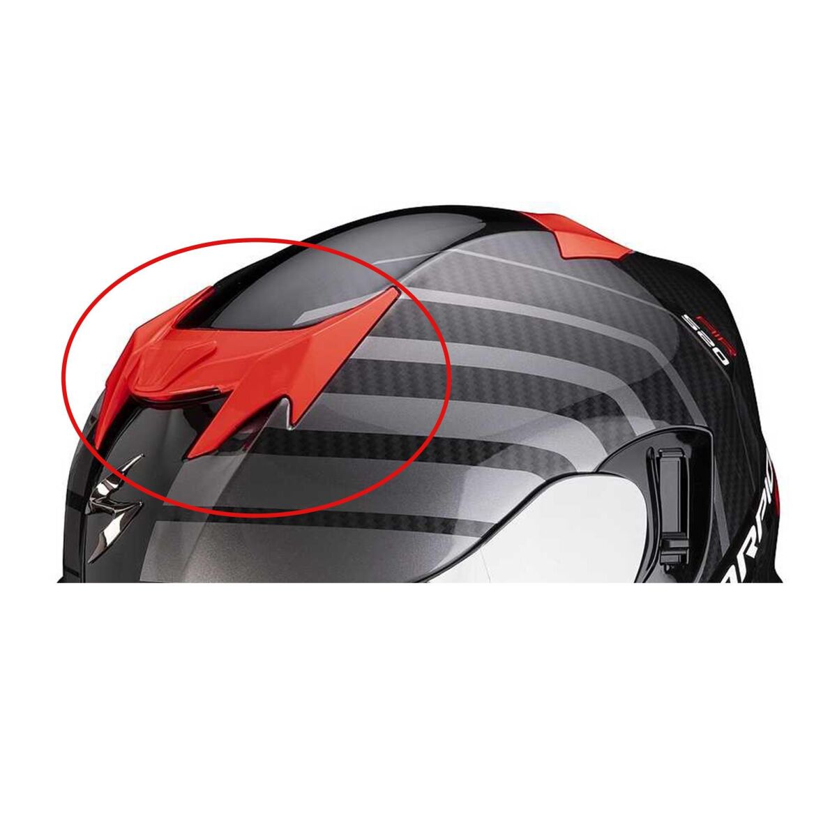 Scorpion EXO 520 Evo Air تاج تهویه قرمز