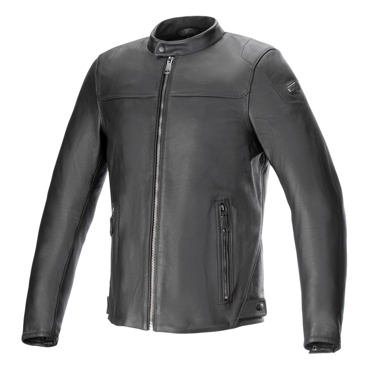 کاپشن موتورسیکلت Alpinestars Blacktrak محافظ‌دار چرمی مشکی / مشکی