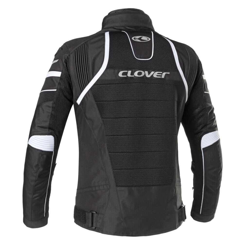 کاپشن موتورسیکلت Clover RainJet-2 WP محافظ‌دار مشکی / سفید