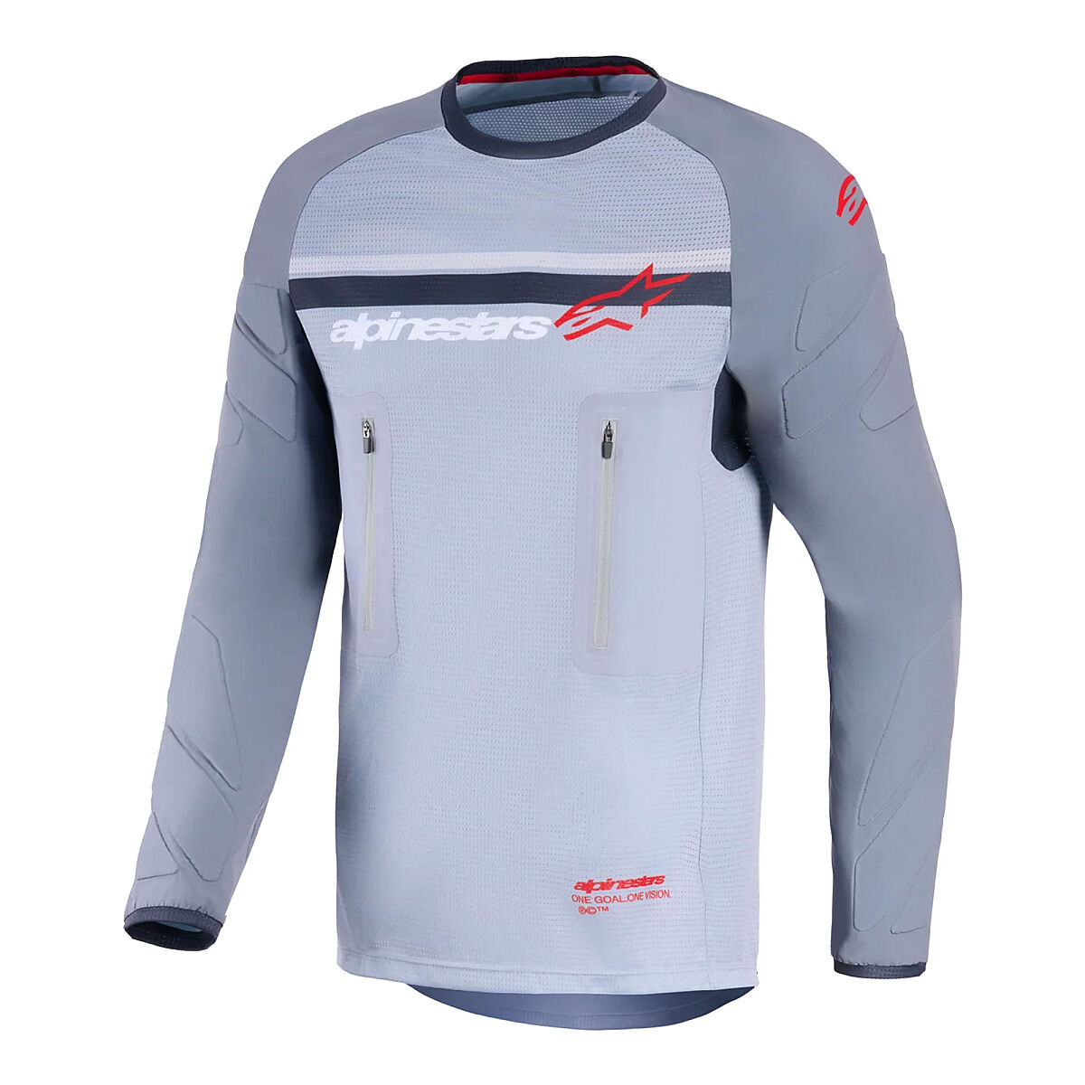 Alpinestars Maxdura Dual Off-Road Motosiklet Jerseyi Gri / Kırmızı / Siyah