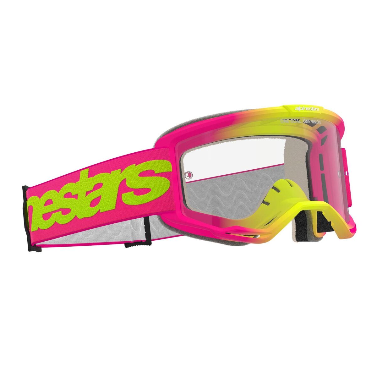 Alpinestars Vision 5 Wordmark Goggle Motocross Goggles Pembe / Yellow