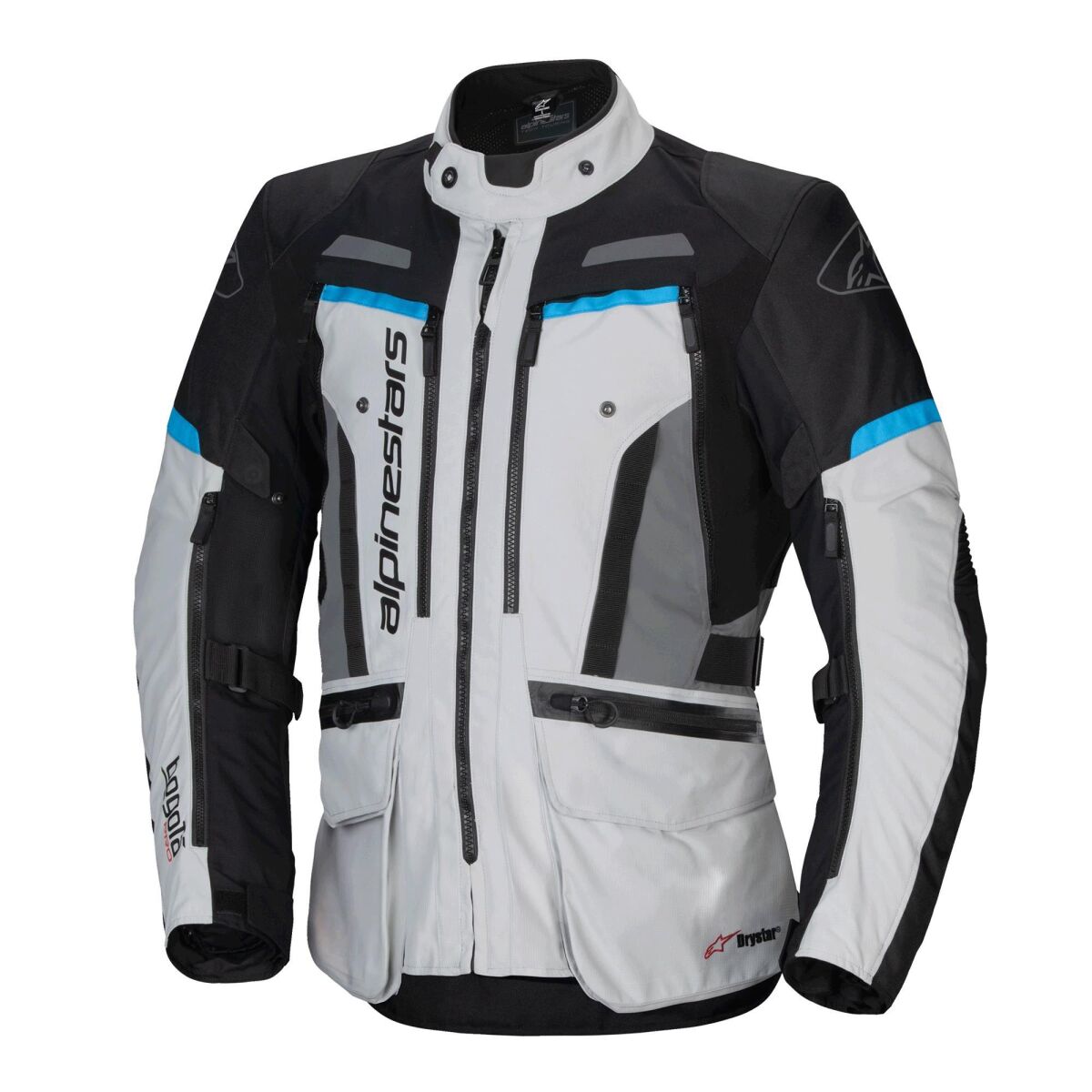 کاپشن موتورسیکلت Alpinestars Bogota Pro Drystar محافظ‌دار خاکستری / مشکی / آبی