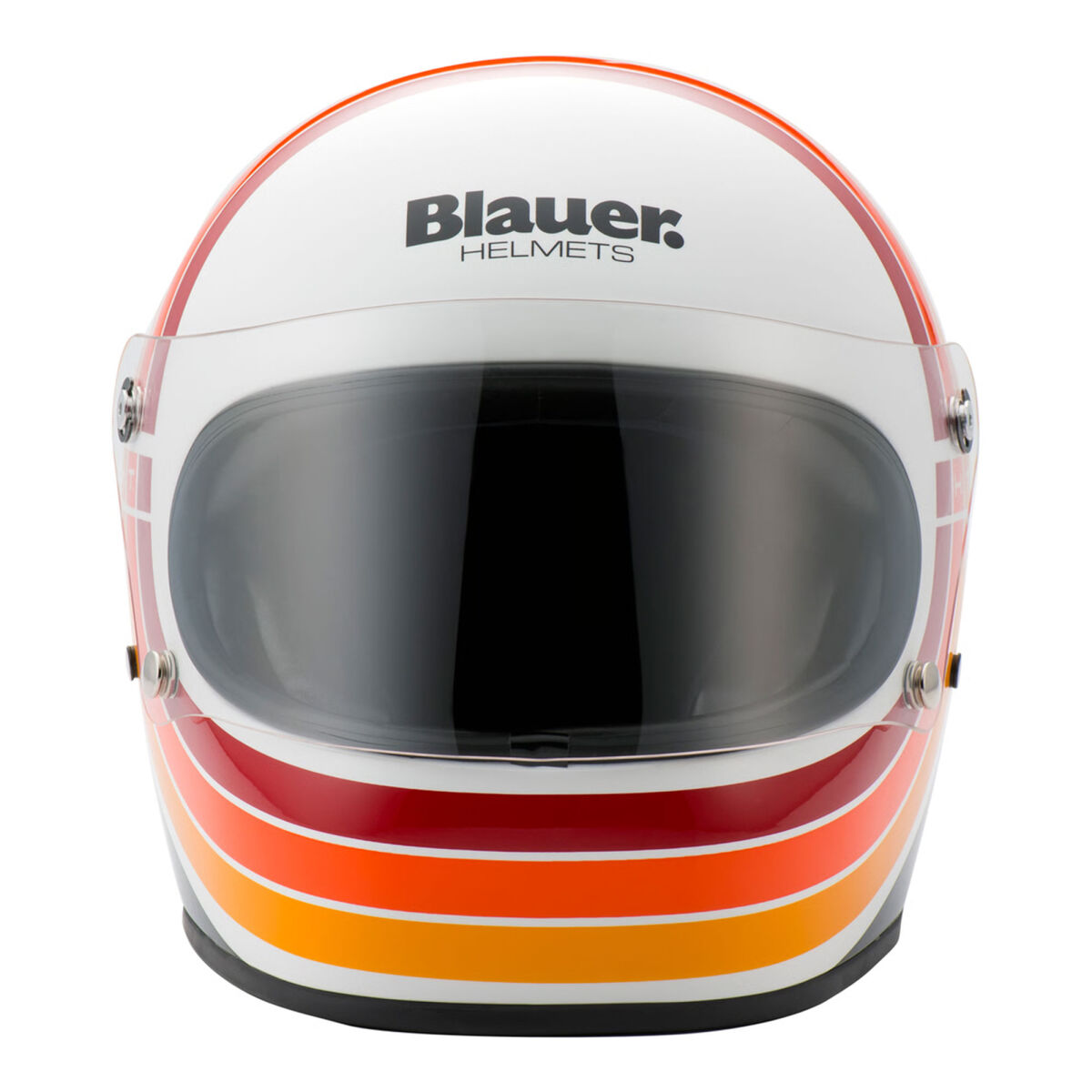 GARAJJ Blauer 80'S 06 Kapalı Retro Motosiklet Kaskı Beyaz / Siyah