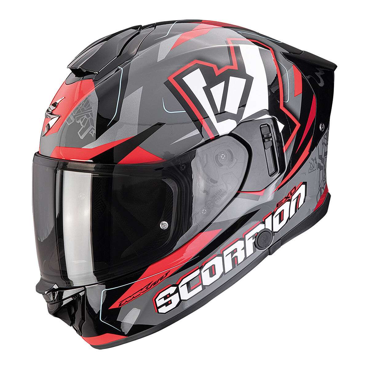 کلاه ایمنی موتورسیکلت Scorpion EXO-530 Air Rok تمام‌صورت خاکستری / مشکی / قرمز