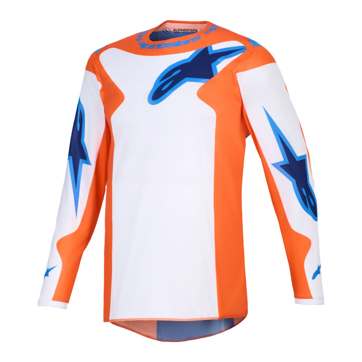 تجهیزات آفرود Alpinestars Fluid خاکستریd آفرود موتورسیکلت جرسی نارنجی / آبی / سفید