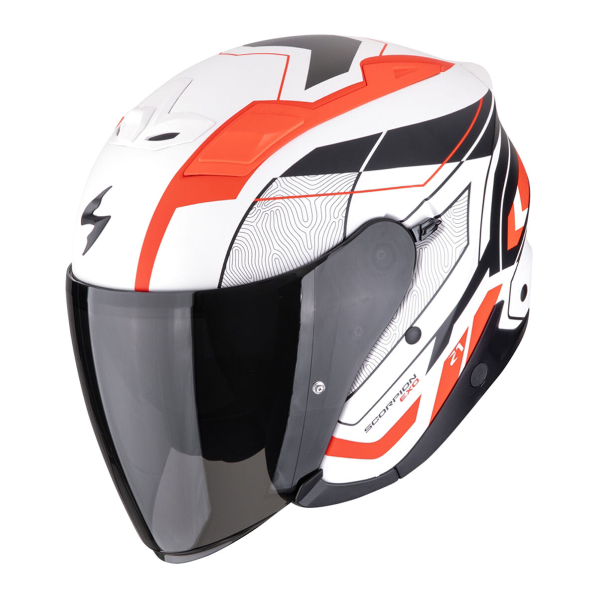 Scorpion EXO Z1 Vue Açık Motosiklet Kaskı Mat Beyaz / Siyah / Kırmızı