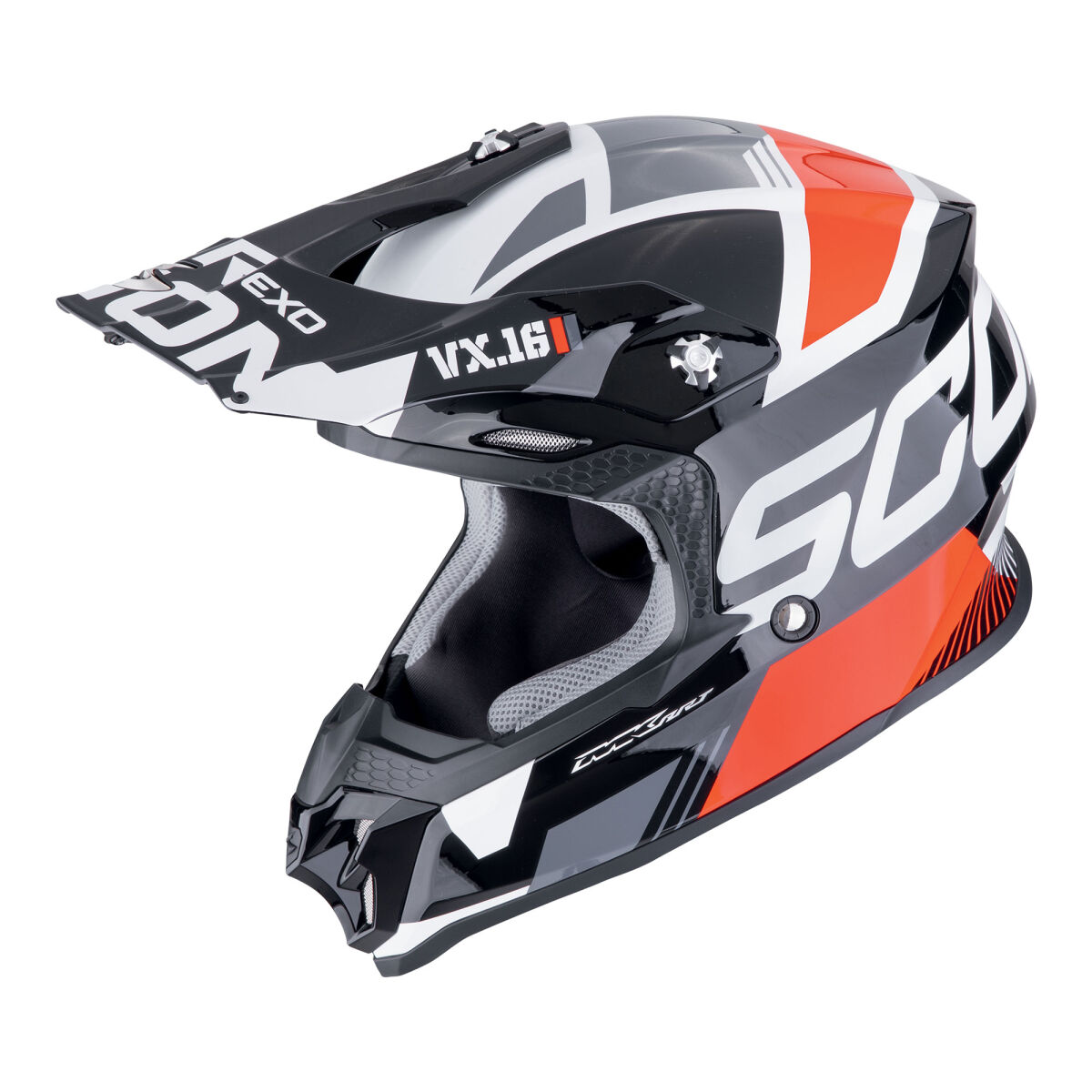 کلاه ایمنی موتورسیکلت Scorpion VX-16 Evo Air Analog آفرود کلاه ایمنی مشکی / قرمز