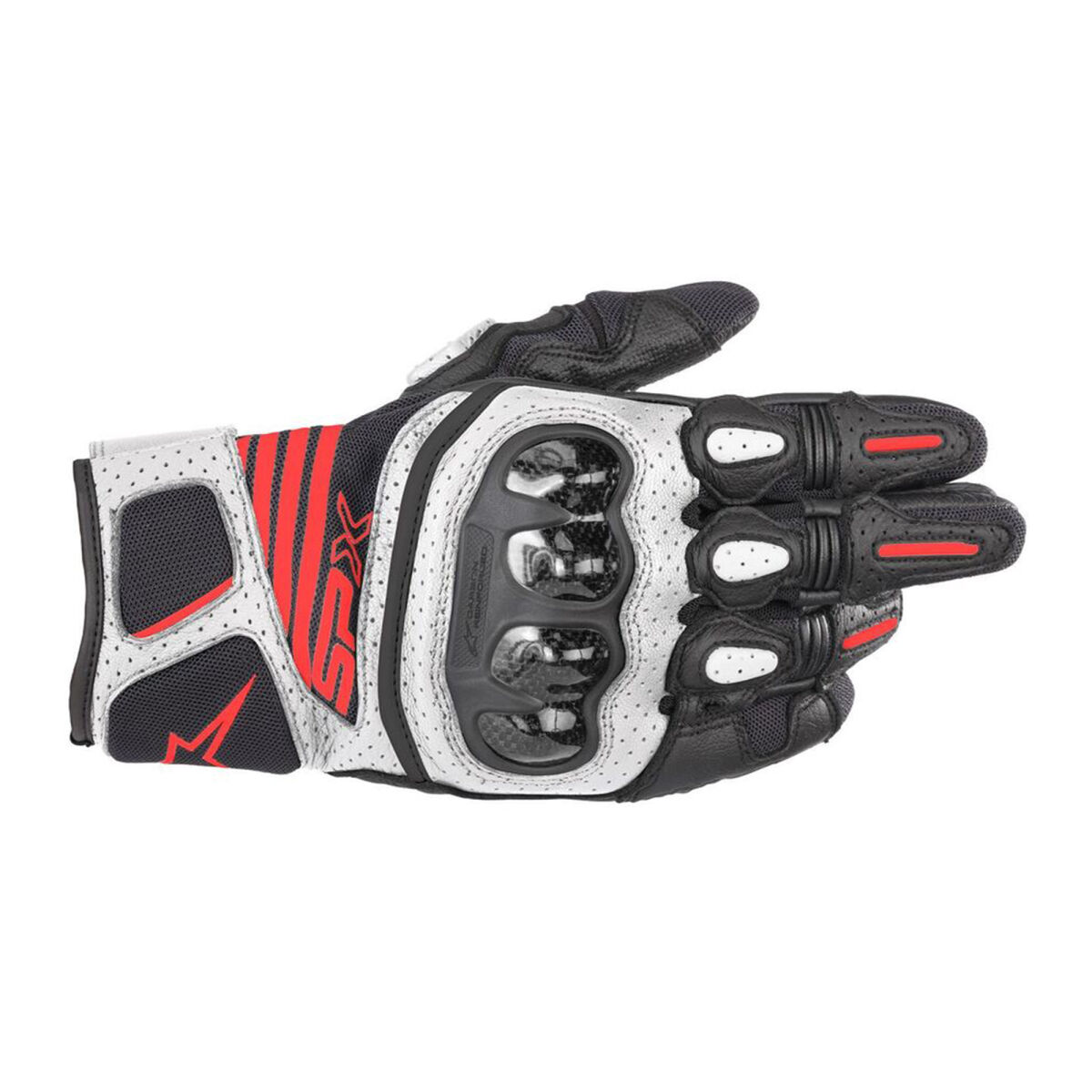 Alpinestars SP X Air Carbon V2 Protective Motorcycle Glove Black / White / Red