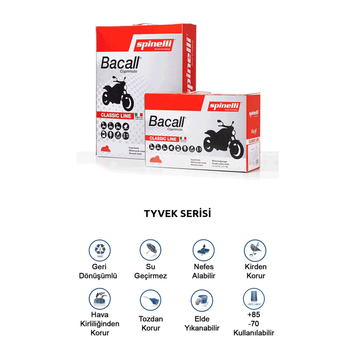 قطعات موتورسیکلت GARAJJ Spinelli TYVEK موتورسیکلت کاور (G) نقره‌ای