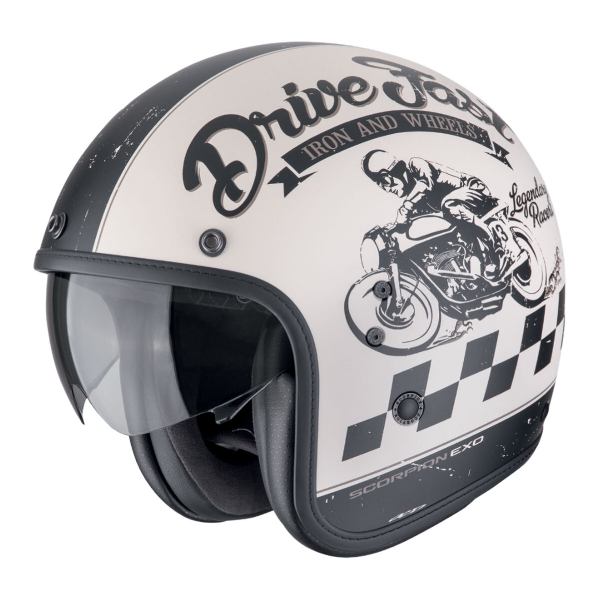 Scorpion Belfast Evo Hangar Fast Light Motorcycle Helmet Black / Silver