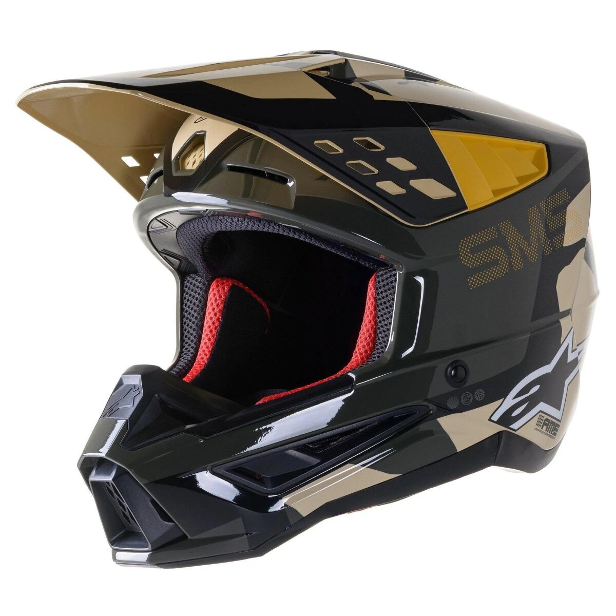 Alpinestars SM5 Action 2 Off-Road Kaskı Kırmızı / Mavi / Sarı