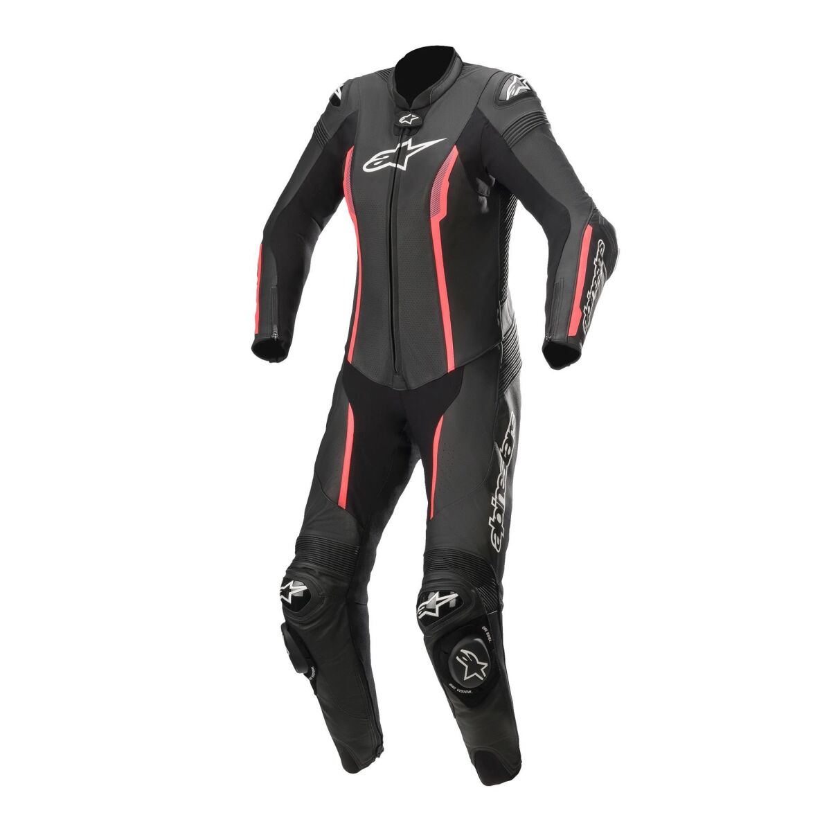 Alpinestars Stella Missile V2 Korumalı Kadın Deri Yarış Tulumu Siyah / Pembe