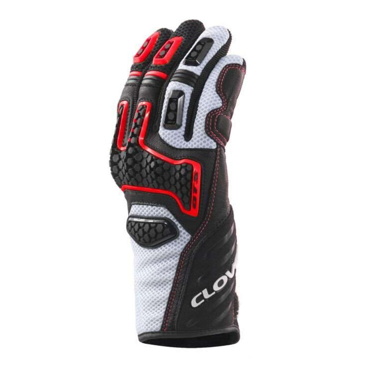 Clover GTS-3 Korumalı Yazlık Motosiklet Eldiveni Beyaz / Kırmızı